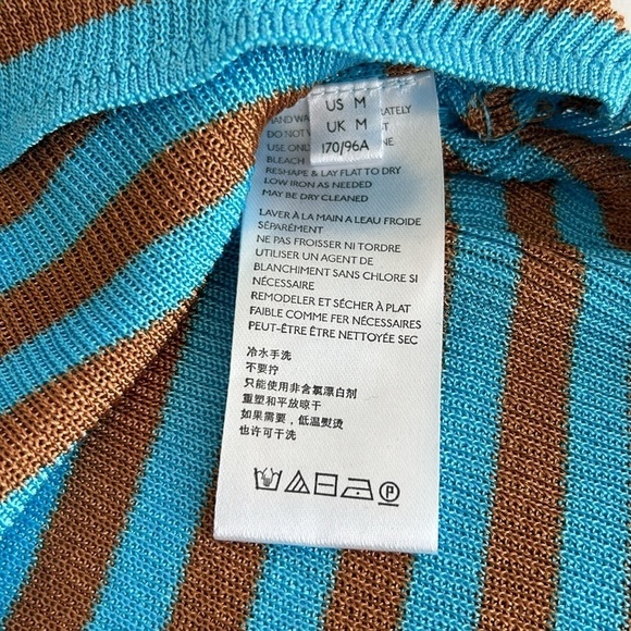 Free People Sail Away Short Sleeve Tee Savannah Blue Orange Combo Medium - Picture 4 of 12